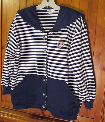 Adolfo Sport Nautical Button Front Fleece Jacket Women Size: Small ...