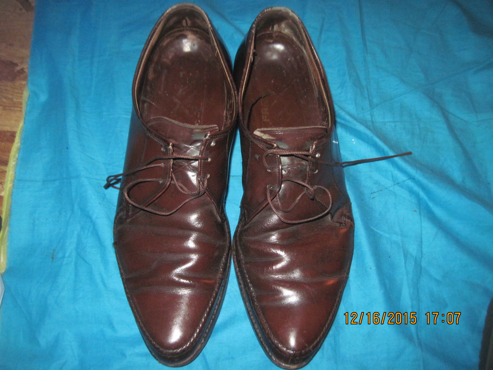 FREEMANS MEN'S DRESS PLAIN TOE OXFORD DRESS BROWN LEATHER SHOES, SIZE