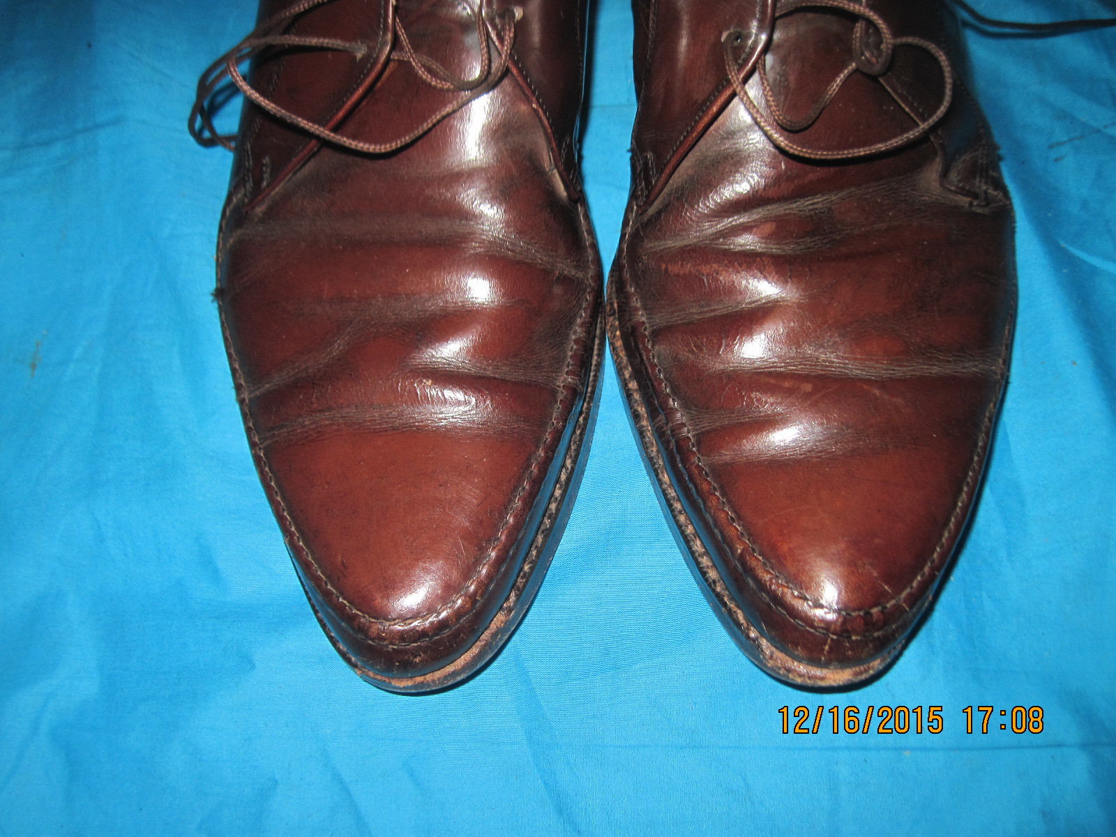 FREEMANS MEN'S DRESS PLAIN TOE OXFORD DRESS BROWN LEATHER SHOES, SIZE