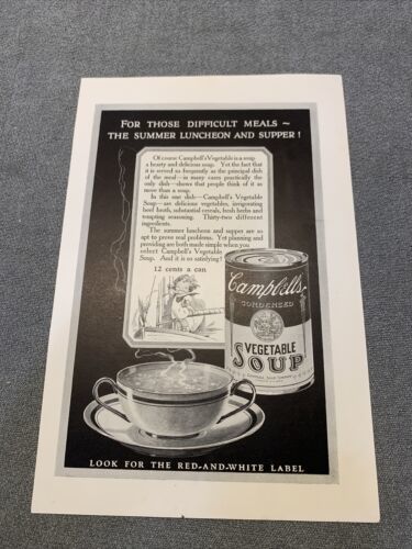 Primary image for National Geographic July 1925 Campbell’s Vegetable Soup Print Ad KG