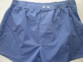 Nordstrom 536959 Plaids Woven Boxer Men’ Shorts Pajamas Blue 42 MSRP $16 UPC43   - $7.22
