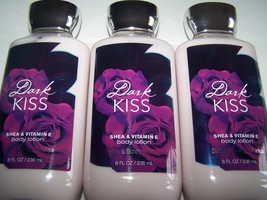Lot of 3 Bath & Body Works Dark Kiss Shea & Vitamin E Body Lotion 8 oz each - $27.99