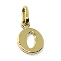 SOLID 18K YELLOW GOLD PENDANT MINI INITIAL LETTER O, 1 CM, 0.4 INCHES - $177.75