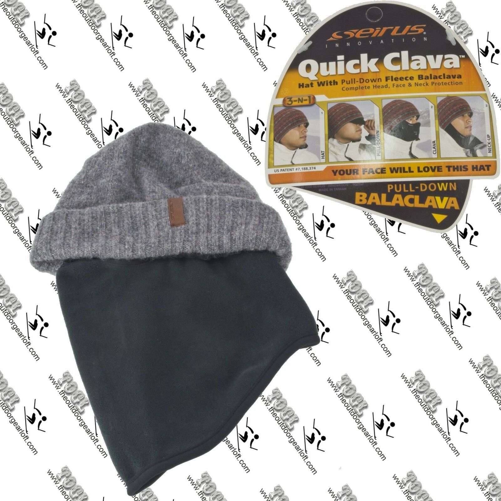 Details about   SEIRUS WOMENS MENS 3261 VICE QUICK CLAVA HAT BEANIE NECK GAITER COMBO 3 IN 1 