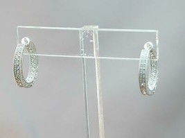 STUNNING Rhodium On Sterling PAJ Inside Out CZ Hoop Earrings NWOB - $39.99