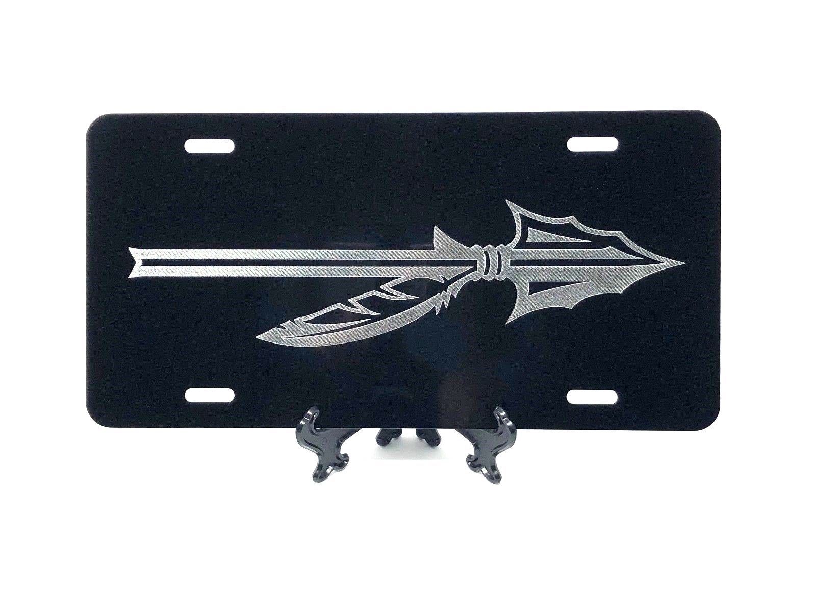 FSU Seminoles Spear 3 Logo Car Tag Diamond Etched on