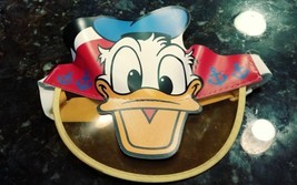 Vintage Walt Disney Visor Donald Duck Clear Yellow Vinyl Brim Cap Hat Old - $24.11