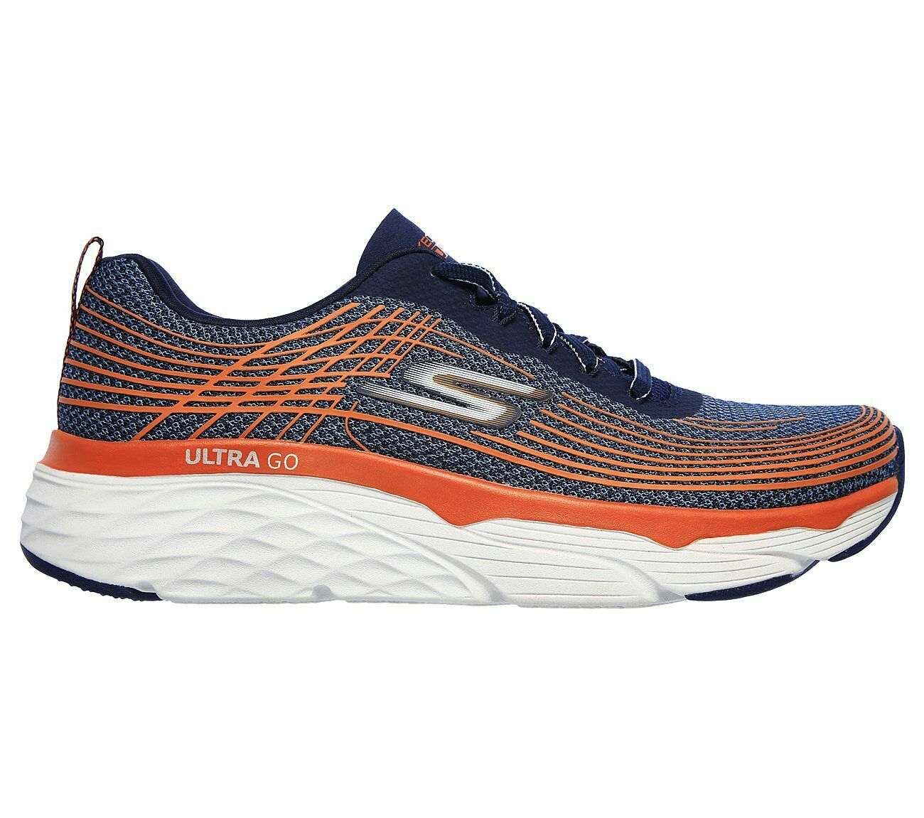 Skechers Navy Orange Shoes Men Max Cushion Elite Go Run Walk Sport ...