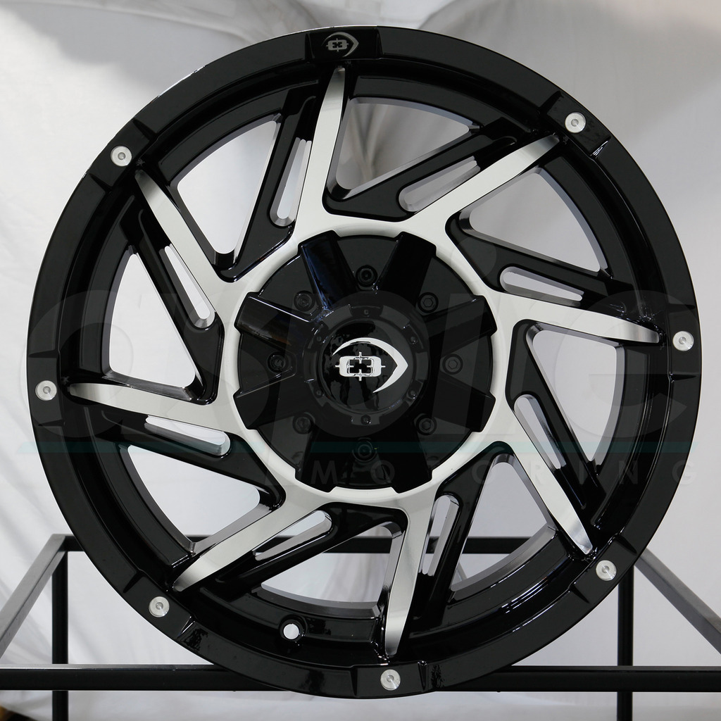 One 20x9 Vision 422 Prowler 8x170 -12 Black Machined Wheels Rims - Wheels