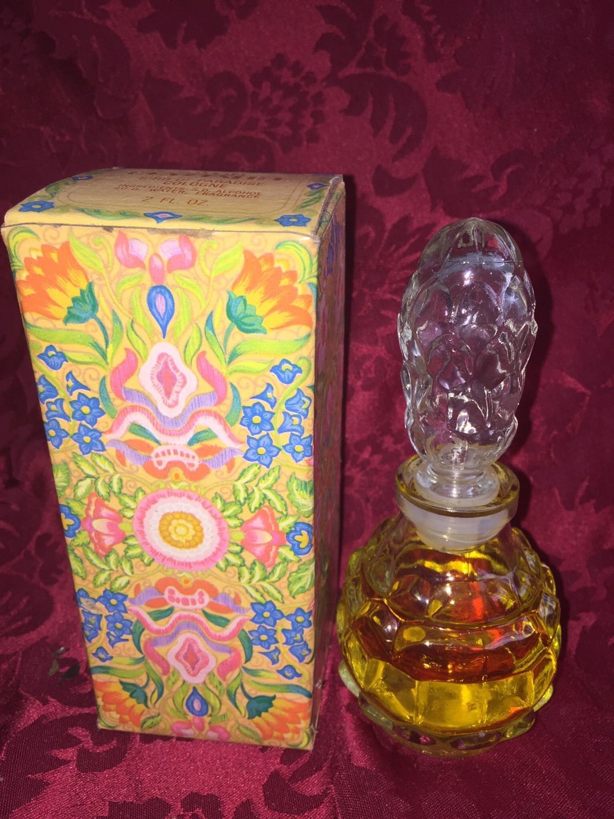 VTG Avon GLASS PERFUME BOTTLE DECANTER CRYSTALIER BIRDS OF PARADISE