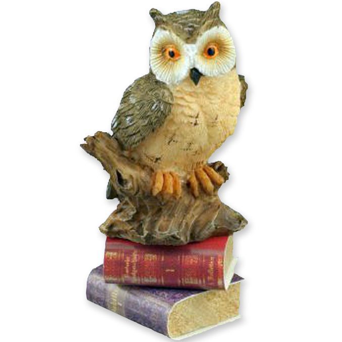 Master Owl Statue with Books 1.798/6 Decor Reutter DOLLHOUSE Miniature - $17.05