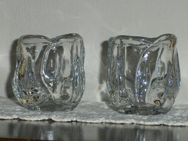 Tulip 24% Lead Crystal Votive Cup Tea Light Votive Glass Candle Holders Set - £23.88 GBP