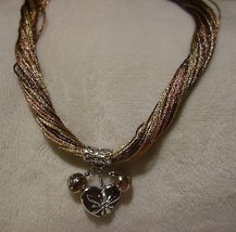 Angelique De Paris Three Tone Bronze Heart Necklace Gold Brown Tone New - $75.09