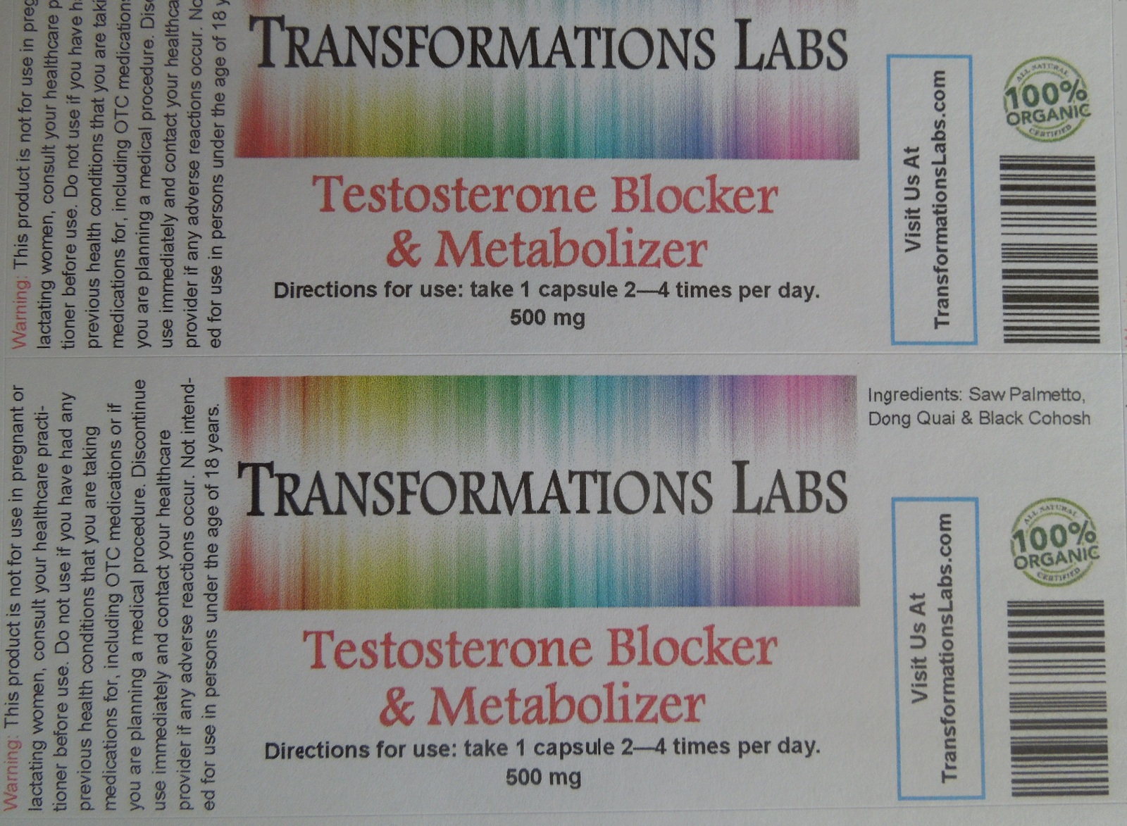 Transgender Support Supplement Testosterone Blocker ~ Mtf Gender