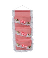 [Polka Dot &amp; Lace] Pink/Wall Hanging/ Wall Baskets(11*22) - £12.02 GBP
