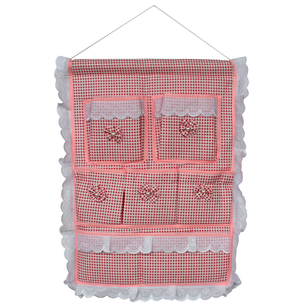 Primary image for [Plaid & Allover] Pink/Wall Hanging/Wall Baskets (15*19)