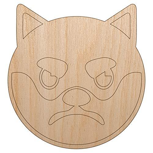 Husky Dog Face Mad Unfinished Wood Shape Piece Cutout for DIY Craft Projects - 1