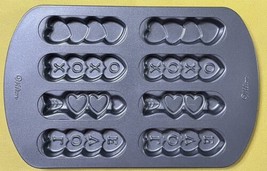 Wilton Valentine 8 Cavity Cookie Sticks Baking Pan Hearts Love XOXO GC - $15.20