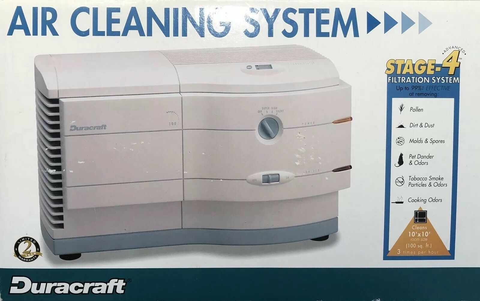 Duracraft Ionizer Air Filter Cleaner Model DA1020 DA1020 for 10'x10