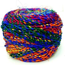 100 gr.  Saree Yarn  -  Rainbow Gradient Yarn  -  Recycled,  ~90 yards long image 1