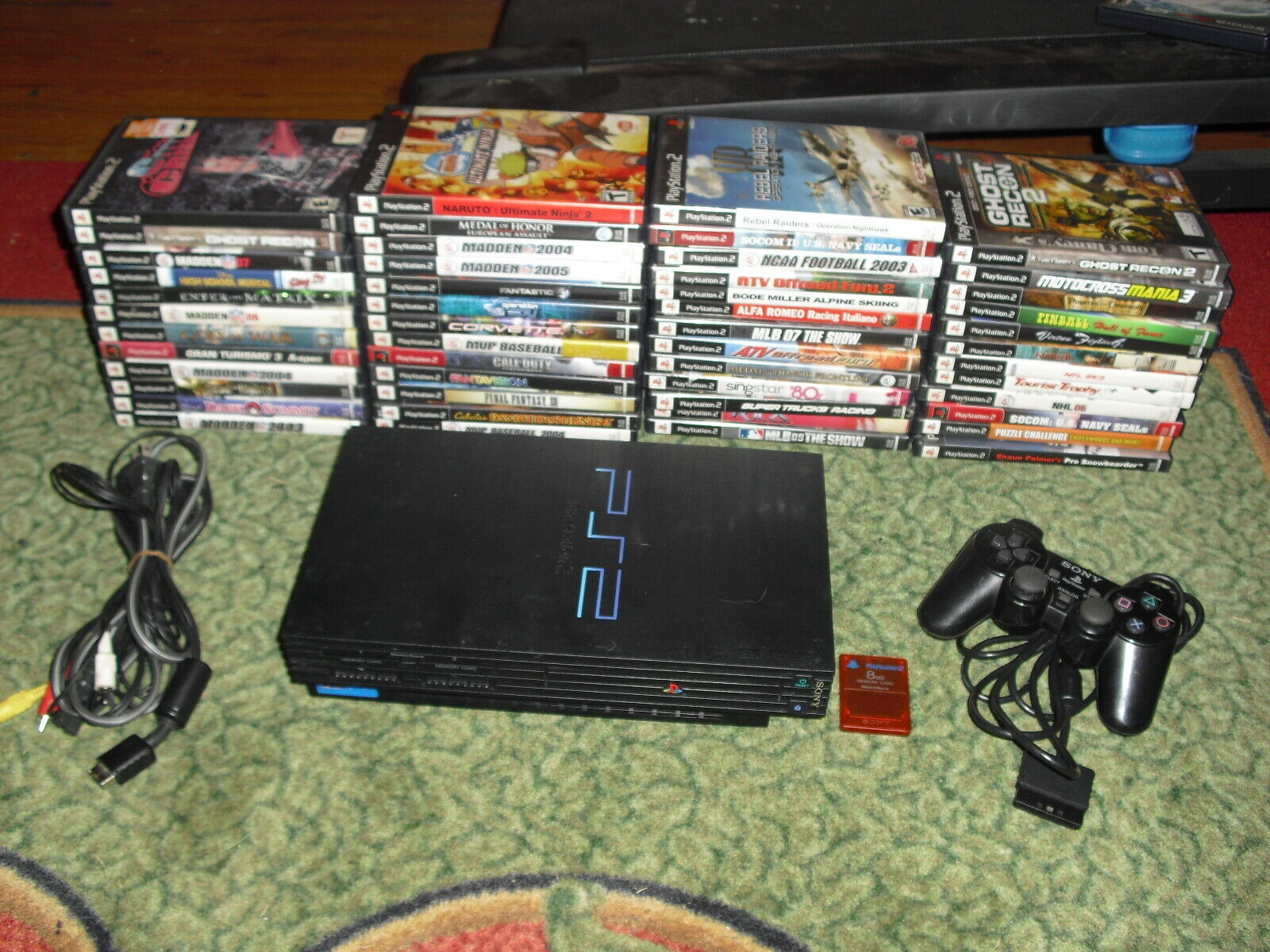 Playstation 2 PS2 SCPH30001 System with hook ups + HUGE 50 game lot