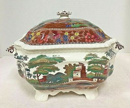 Spode Delft Tower Pattern Tureen with Lid 9.75 x 8.25 x 12&quot; Tall - $589.05