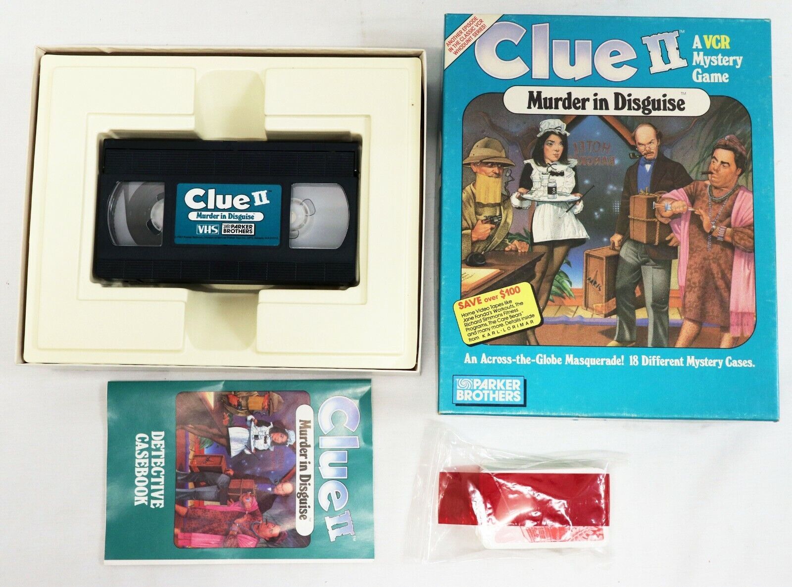 VINTAGE 1987 Parker Brothers Clue II VHS Board Game Complete Vintage