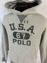 Polo Ralph Lauren Polo Hoodie Sweatshirt Spell Out Gray Men’s Small Sport Logo - $69.99