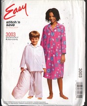 McCalls Sewing Pattern 3003 Childs Nightshirts Top Pants Size 3-6 - $5.00