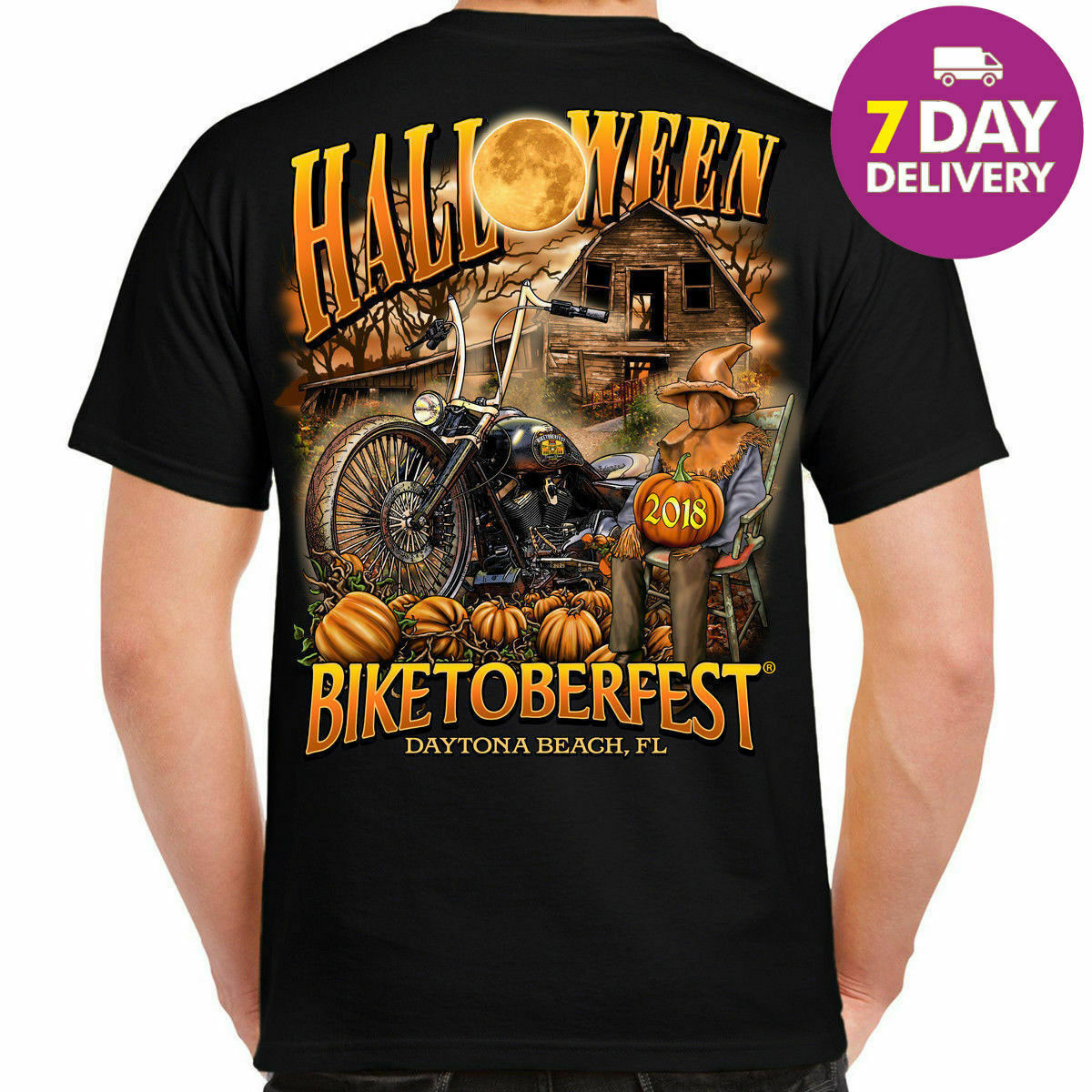 Harley Davidson Halloween TShirt Biketoberfest Daytona Beach Biker S