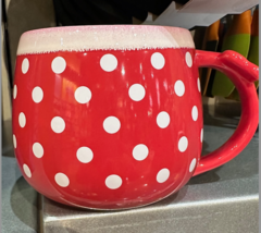Disney Parks Minnie Mouse Polka Dot and Bow 20 oz Stoneware Mug NEW image 1