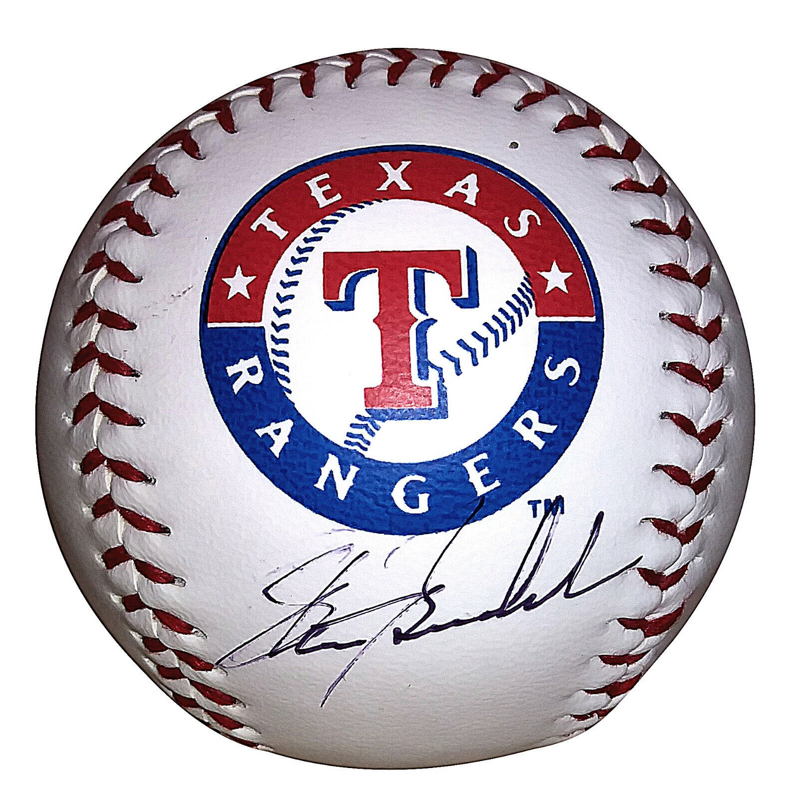 Steve Buechele Texas Rangers Signed Autographed Team Logo Baseball