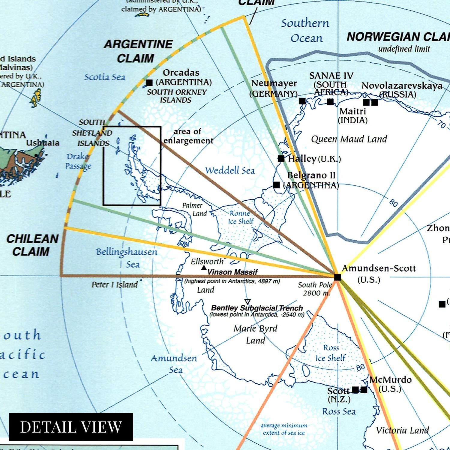 2005 Map of the Antarctic Region - Antarctic Peninsula Map - Shows ...