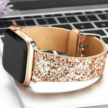 for Women / Glitter Bling Leather Watch Band Strap for Apple Watch 38 40... - $65.22