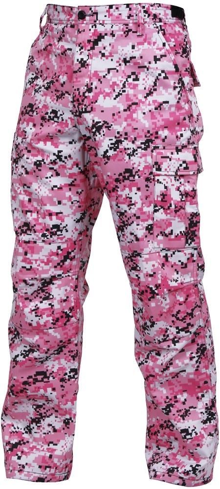 Mens Pink Digital Camouflage Military BDU Cargo Bottoms Fatigue Trouser ...