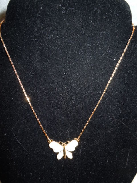 Vintage Monet Enamel Cream Butterfly 