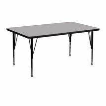 24''W x 48''L Rectangular Grey Thermal Laminate Activity Table - Height Adjustab - $233.42