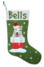 Siberian Husky Christmas Stocking - Personalized and Hand Made Husky Stocking -  - $33.00