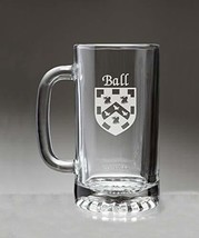 Ball Irish Coat of Arms Glass Beer Mug (Sand Etched) - $28.00