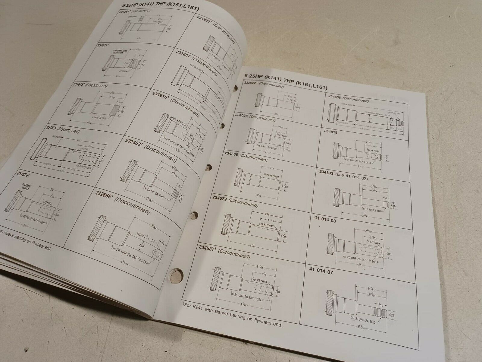 KOHLER CRANKSHAFT REFERENCE MANUAL Heavy Equipment Manuals & Books