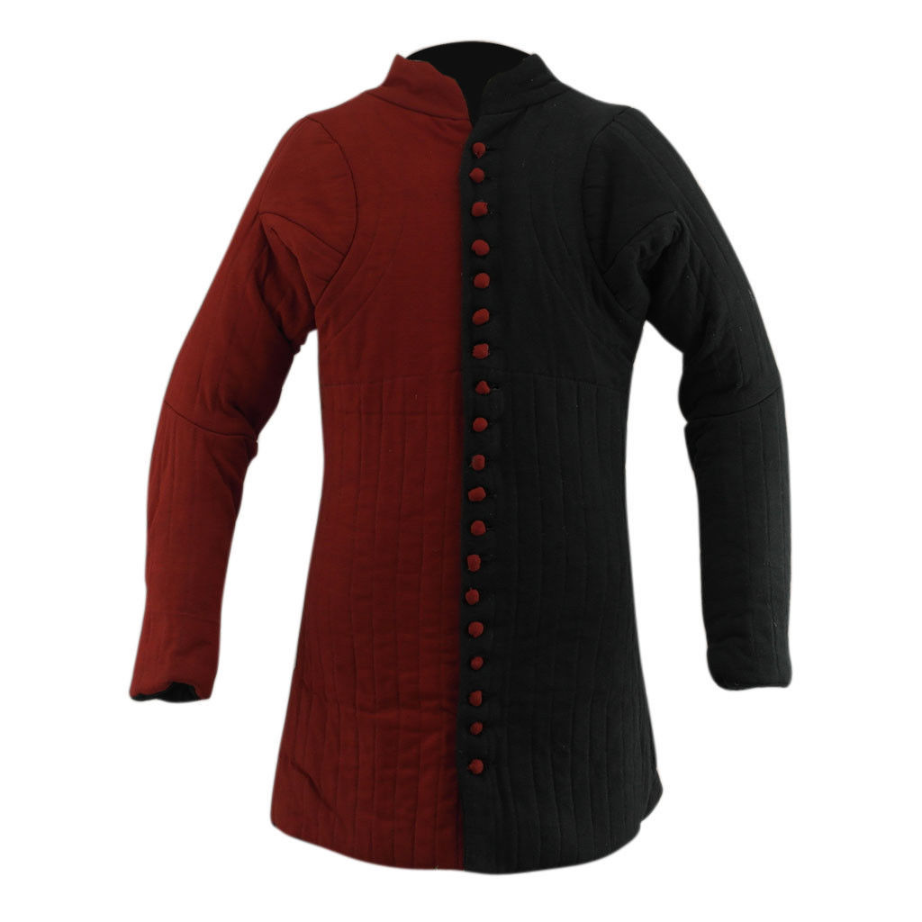 Thick Black color long Gambeson Medieval Padded play movie Armor Full sleeve