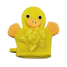 Cute Cartoon Baby Bath sponge Gentle Exfoliating Bath Glove (Yellow)