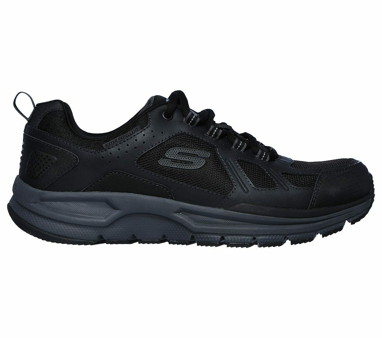 Skechers Men Black shoes Memory Foam Sport Leather Water Repellent ...