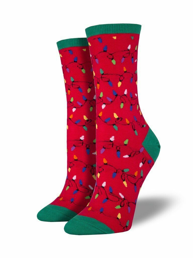 Primary image for Socksmith Women's Socks Novelty Crew Cut Socks "Christmas Lights" / Choose Your 