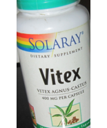 Vegan-Dietary Supplement-Vitex Angus-Castus Solaray, Vitex 400mg 100CT - $4.99