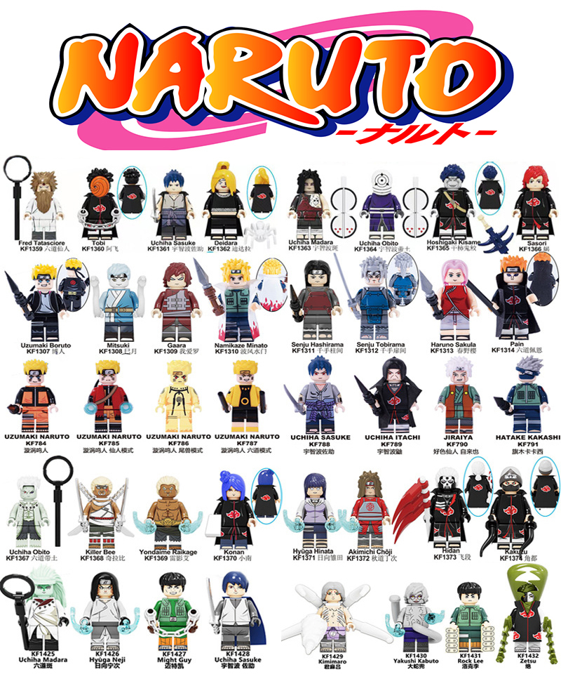 40pcs/set Naruto Shippuden Character Collections Minifigure Building Block Toys