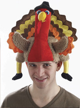 DELUXE TURKEY TIME TURKEY PILGRIM HAT THANKSGIVING ADULT COSTUME ACCESSORY - £10.22 GBP