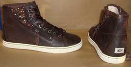 Ugg Australia Blaney Crystal Choc Brown Leather Sneakers Size Us 7 Nib #1008490 - $69.25