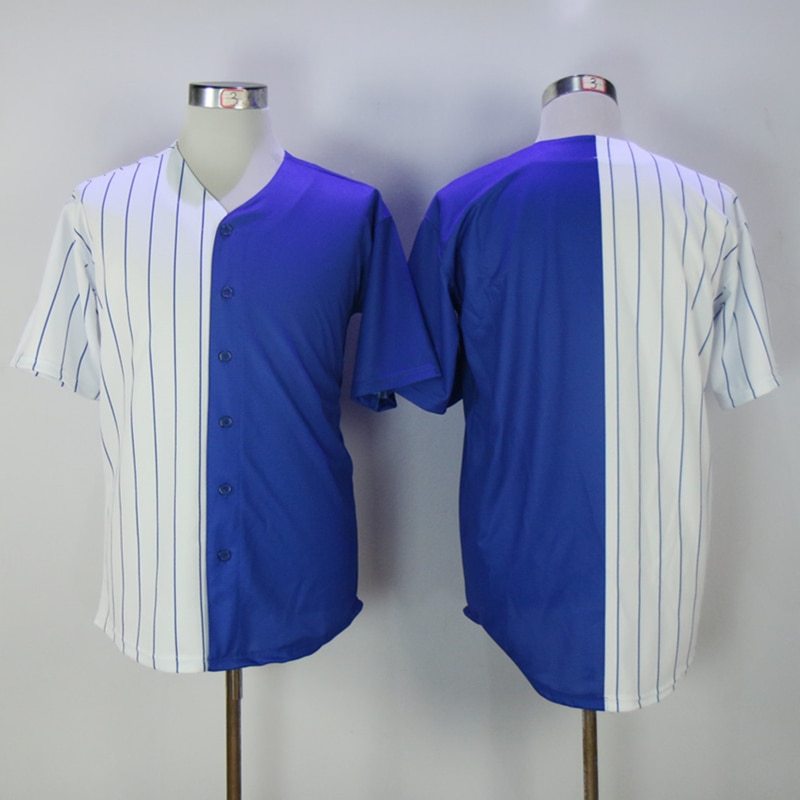 Jerseys ShopCN Style As Photo Men's Chicago Jersey Blue White Pinstripe