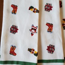 Cloth Napkins, Set of 4, Holiday Fabric, Handmade Stamped Santa Gifts Nutcracker image 2